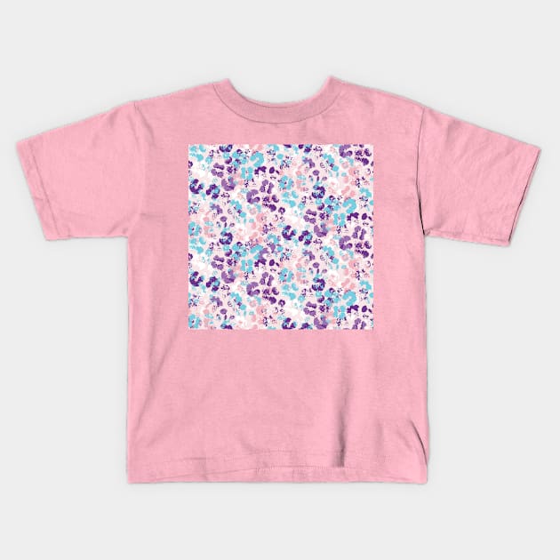 Pastel Splashed Flowers Kids T-Shirt by Carolina Díaz